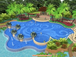 小区泳池水景区景观设计