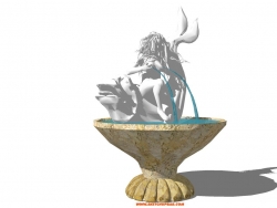 欧式人物喷水雕塑模型分享