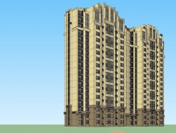 deco高层住宅SketchUp模型