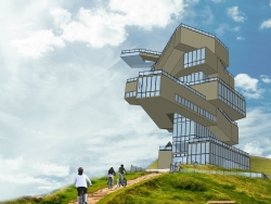 山地综合性观景台建筑模型