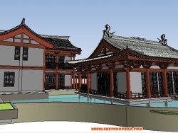 滨水古建筑模型