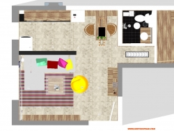 小公寓住宅SU模型下载-现代原木家装室内设计