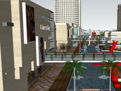 原创商业街 商业综合体 水街模型