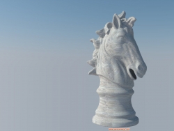 马头国际象棋雕塑模型