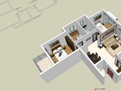 居住户型室内设计模型
