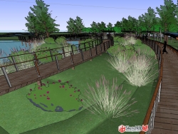 生态湿地景观节点模型一个！！！！！