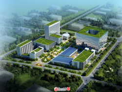 工厂总部办公SU模型下载-产业园厂区建筑规划