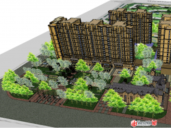 小区商业+幼儿园+住宅塔楼模型