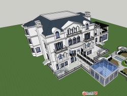 1500平米法式豪宅模型+效果图