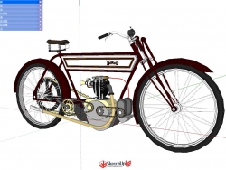 1912年复古电动自行车细模