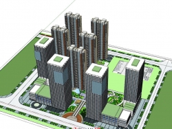 商业、办公、公寓综合项目模型