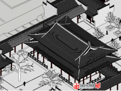 中国古建筑院落模型，中式建筑组件应有尽有！