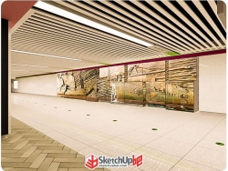 武汉地铁壁画模型。