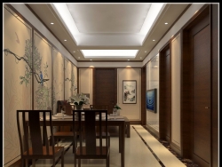 中式客餐厅室内设计SU模型下载