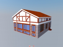 一个算是中式别墅的模型
