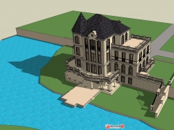 欧式古堡别墅细模