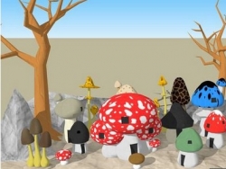 卡通蘑菇模型