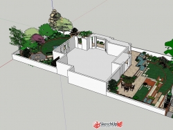 别墅庭院景观整体模型