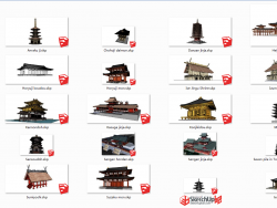 日本古建筑模型25个