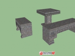古典石质桌椅