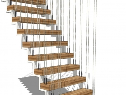 一个木质楼梯