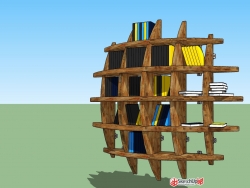 木头木质书架