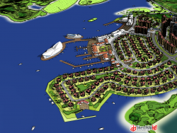 （求宝石）大型游船码头旅游区规划SketchUp模型