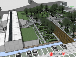 分享一个规划好的商业休闲广场的模型