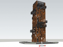 一个现代钢结构观景塔