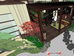 日式茶室庭院