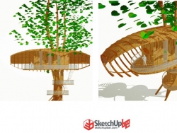 创意树林树屋木屋
