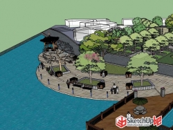 分享一个滨水广场模型