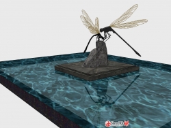创意蜻蜓雕塑景观灯具模型