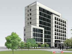 9层现代简约风格企业总部办公楼模型