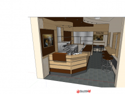 室内商业咖啡馆模型
