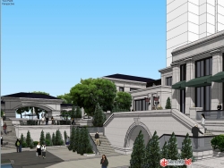 郑州康桥林语镇入口CCDI新古典建筑规划设计SU模型下载