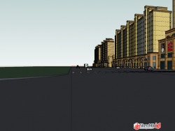 商业住宅建筑规划设计SU模型下载