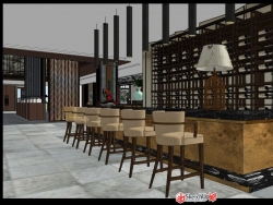 河南省朱仙镇文化旅游公司室内装饰设计SU模型下载