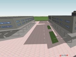 某工业厂区规划建筑设计SU模型下载