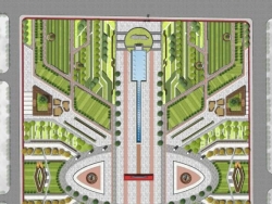 乌海市职业技术学院广场景观设计SU模型下载
