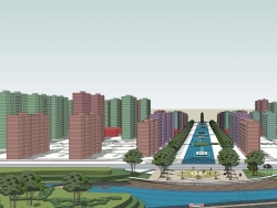 城市概念规划设计SU模型下载