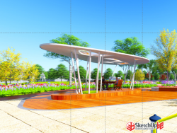 公园景观规划设计SU模型下载