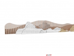 新中式园林假山山形片石 石头景观造景造型模型