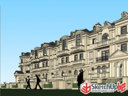 欧式别墅建筑sketchup模型分享