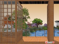 日式庭院建筑及庭院设计SU模型