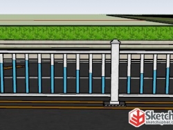 道路护栏围栏SU模型下载