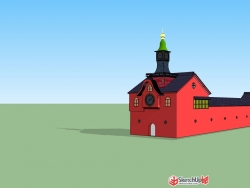 宫崎骏的魔法红房子SU模型下载
