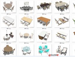 25套餐桌椅组合（下）SU模型下载