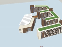 学校教育建筑设计SU模型分享