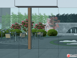 泰和旭日新中式日式屋顶花园SU模型分享